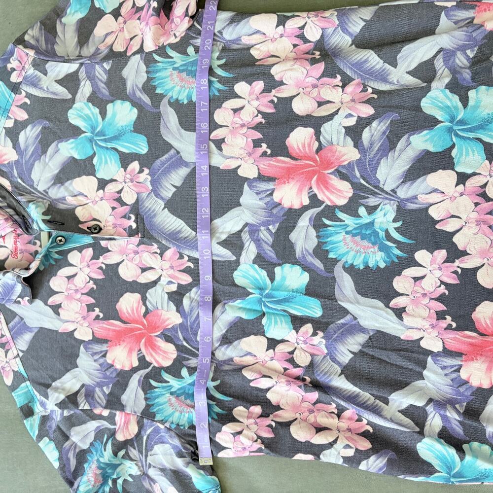 Tommy Bahama Ohana Floral Polo Men's Sz M Resort Pima Cotton Blend - Picture 3 of 6